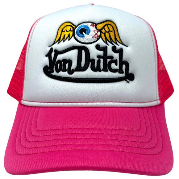 Von Dutch Hot Pink Flying Eyeball Wordmark Cap/ Trucker Hat | Limited | NEW/NWT! Von Dutch Hot Pink Flying Eyeball Wordmark Cap/ Trucker Hat  main image 4